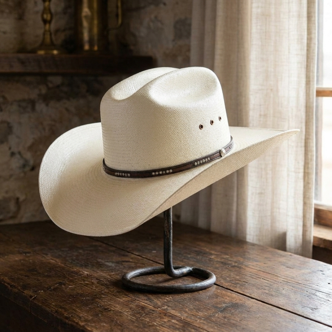 Straw Cattleman Crown Western Cowboy Hat