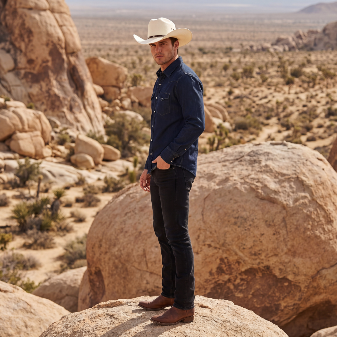 Straw Cattleman Crown Western Cowboy Hat
