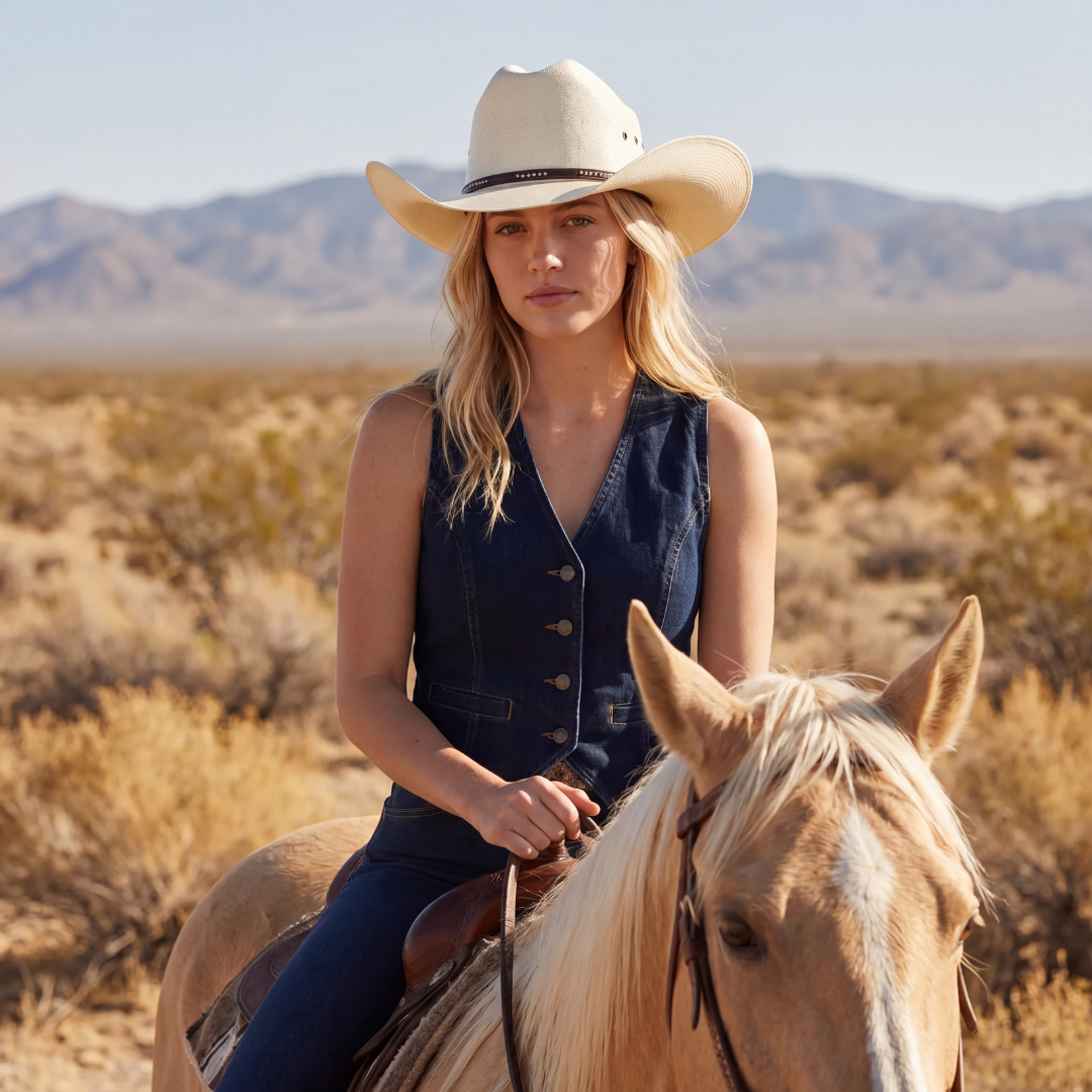 Straw Cattleman Crown Western Cowboy Hat
