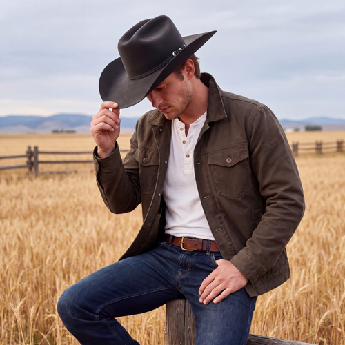 Black Felt Western Cowboy Hat Yellowstone Style