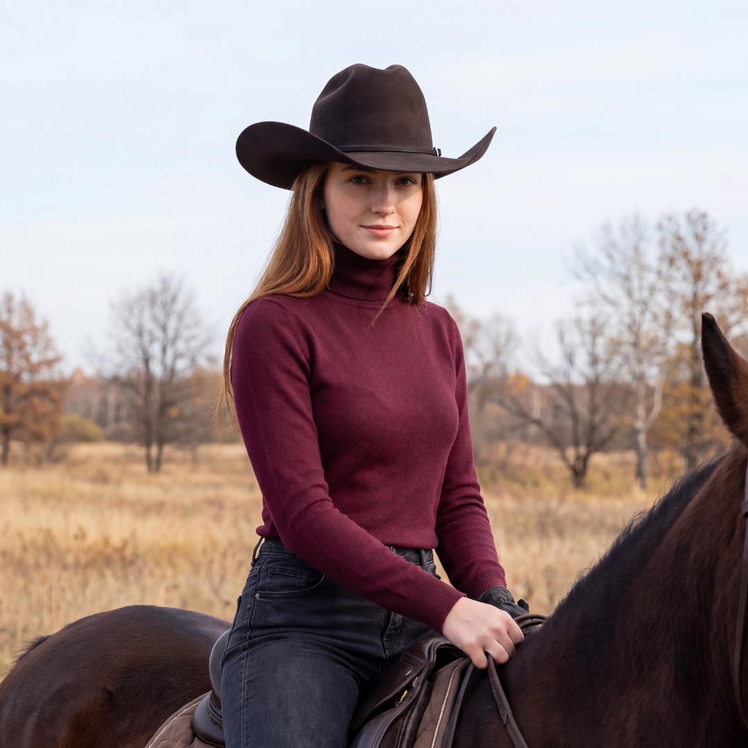 Black Felt Western Cowboy Hat Yellowstone Style