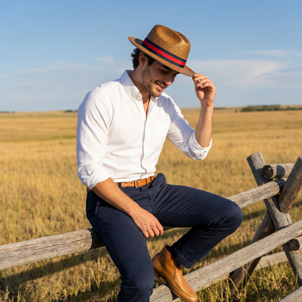 Miller Ranch Patriotic Straw Fedora Hat