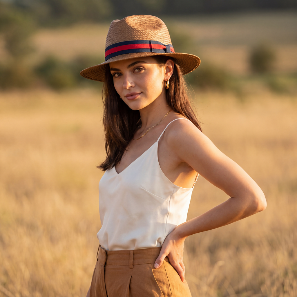 Miller Ranch Patriotic Straw Fedora Hat